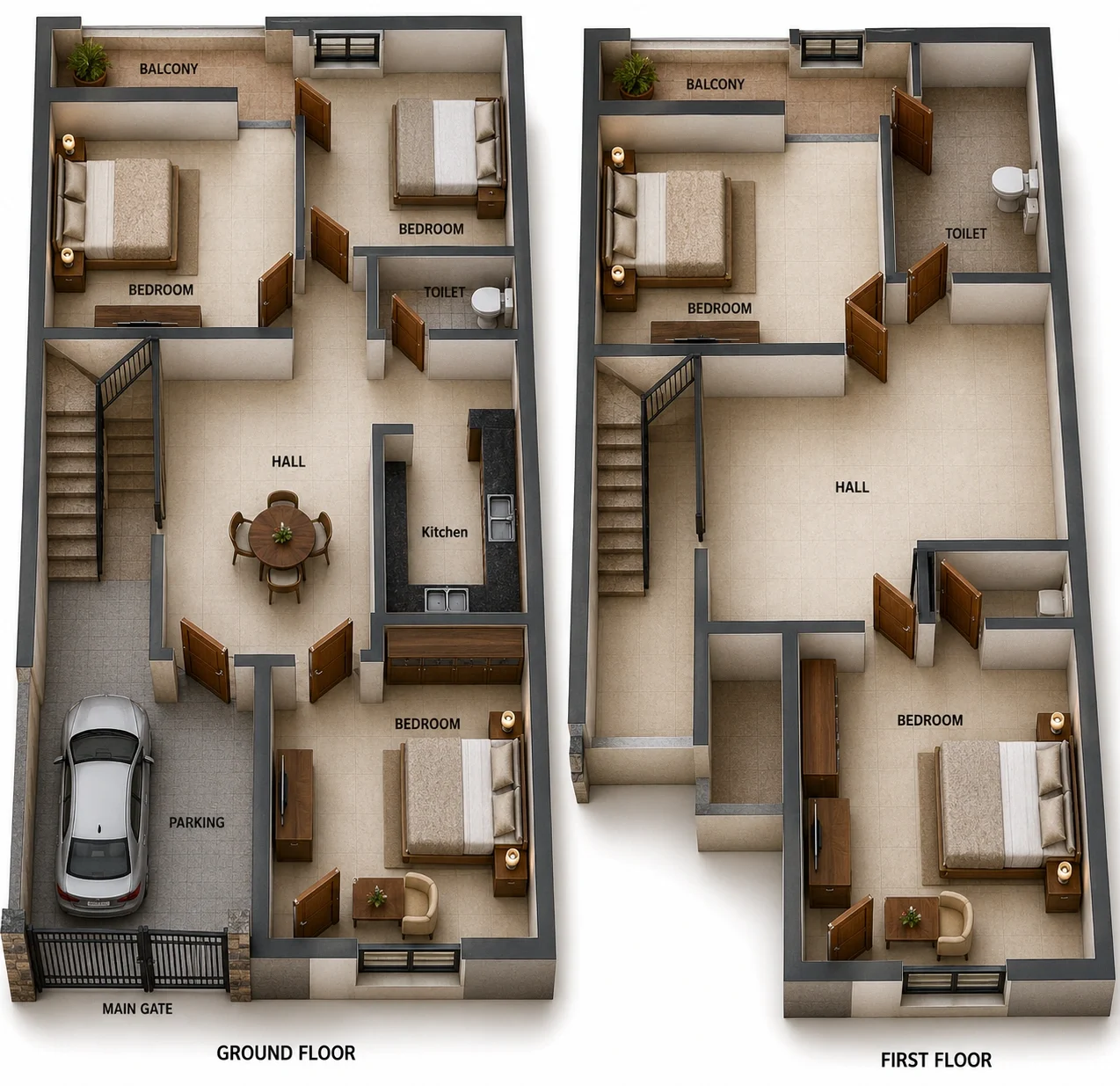 5 BHK Villa floor plan — Shri Janani Groovy Woodz