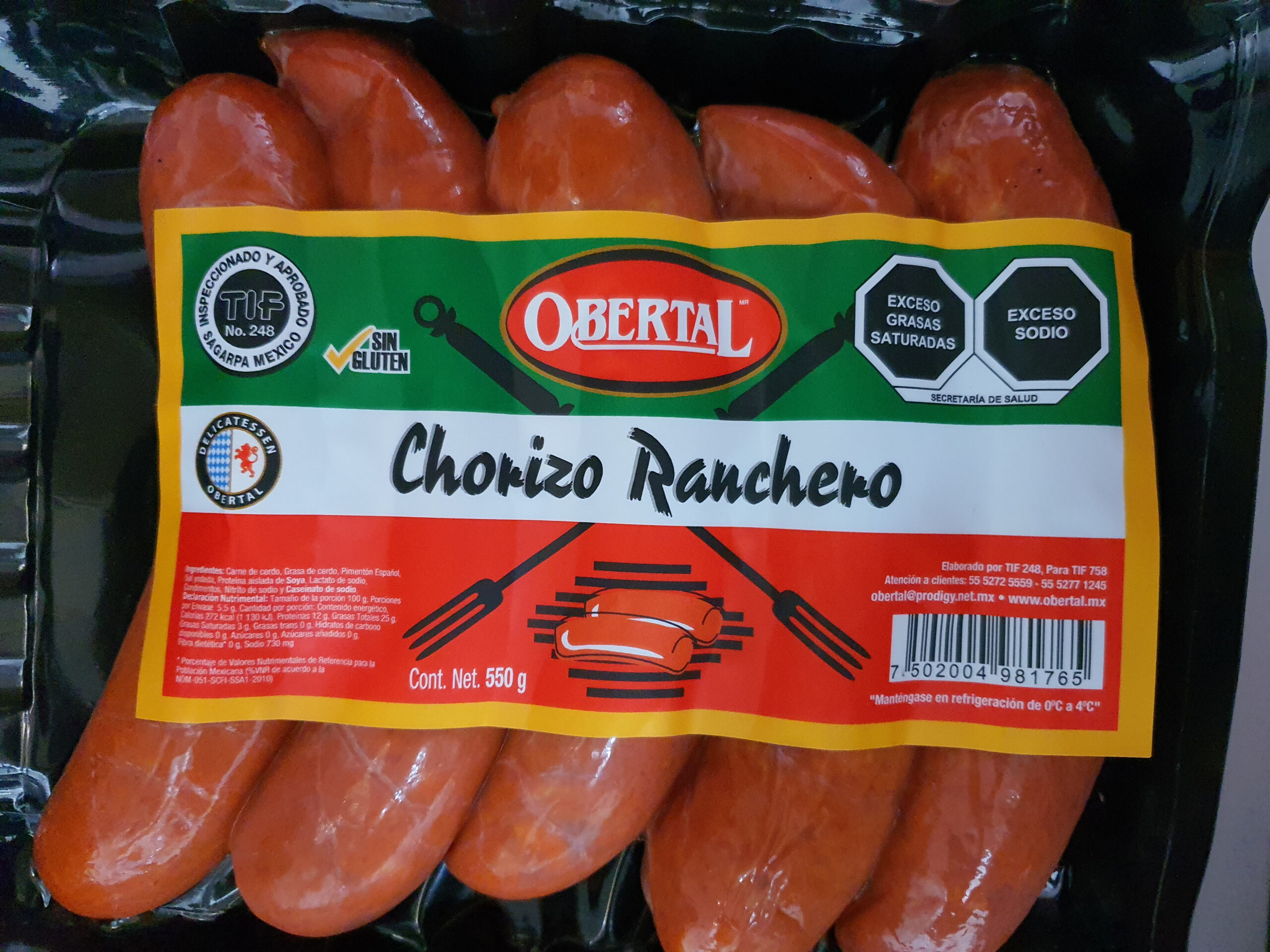 CHORIZO RANCHERO OBERTAL PQT/5 PZAS - 0