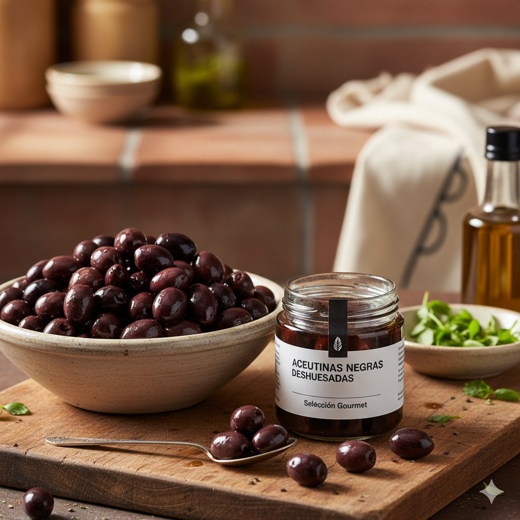 ACEITUNAS NEGRAS DESHUESADAS PZA 935 GR - 0