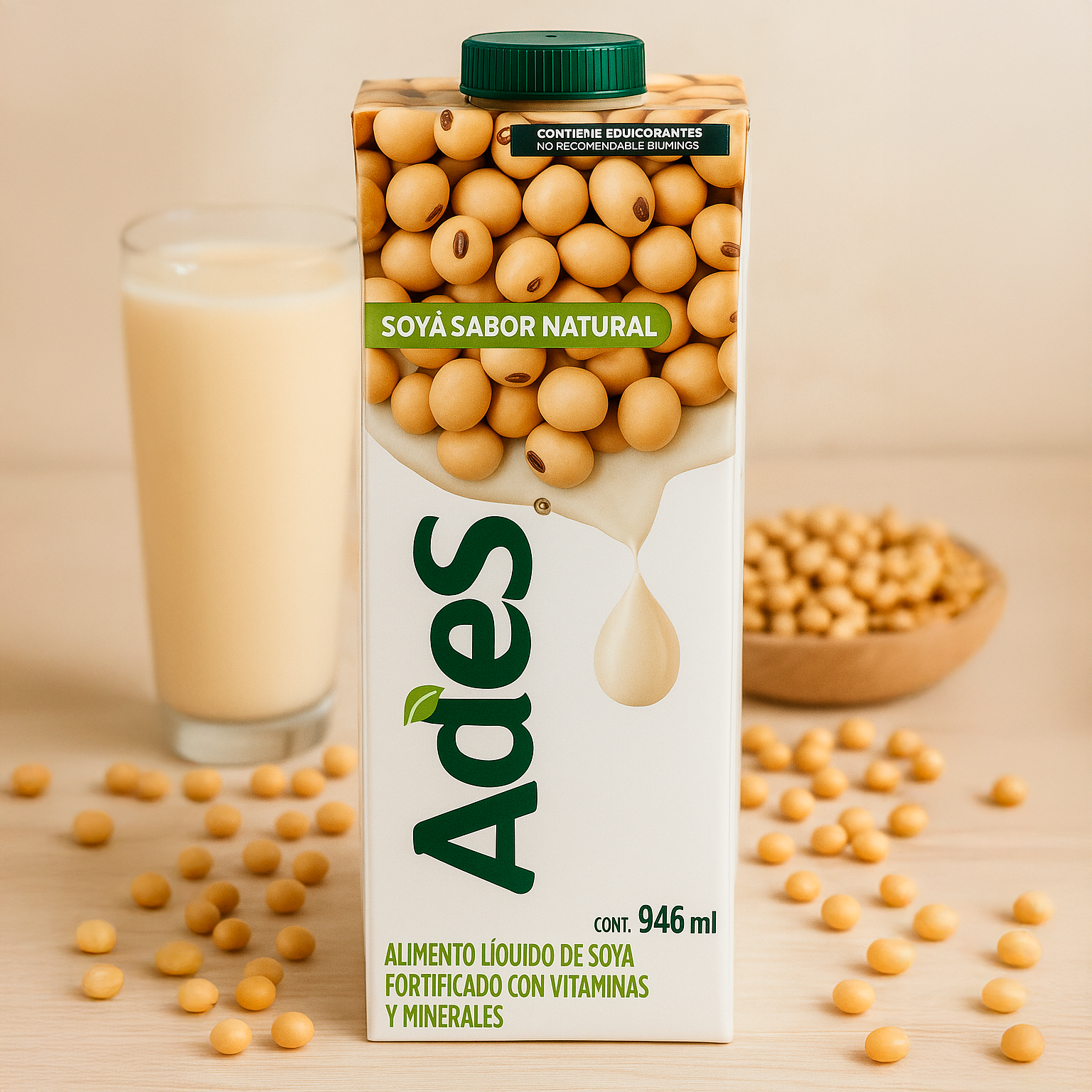 LECHE DE SOYA ADES PZA 946 ML - 0