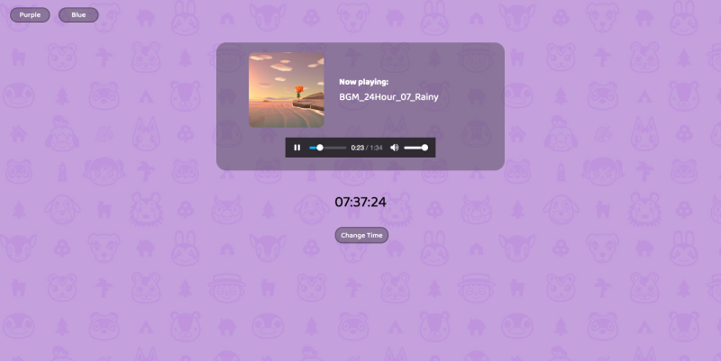 Audio Player With Animal Crossing Image