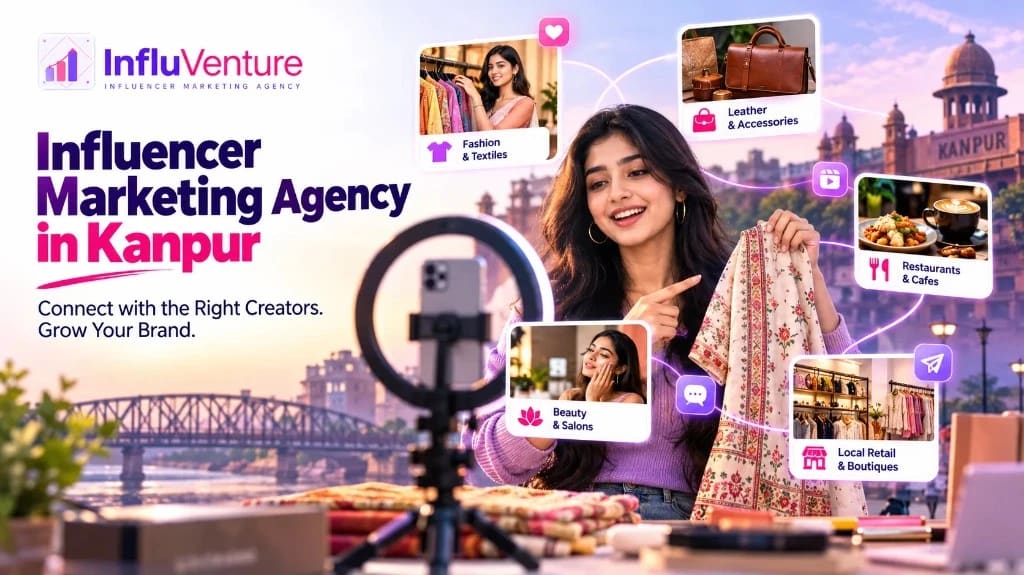 Content creator filming a fashion promotion for local businesses in Kanpur