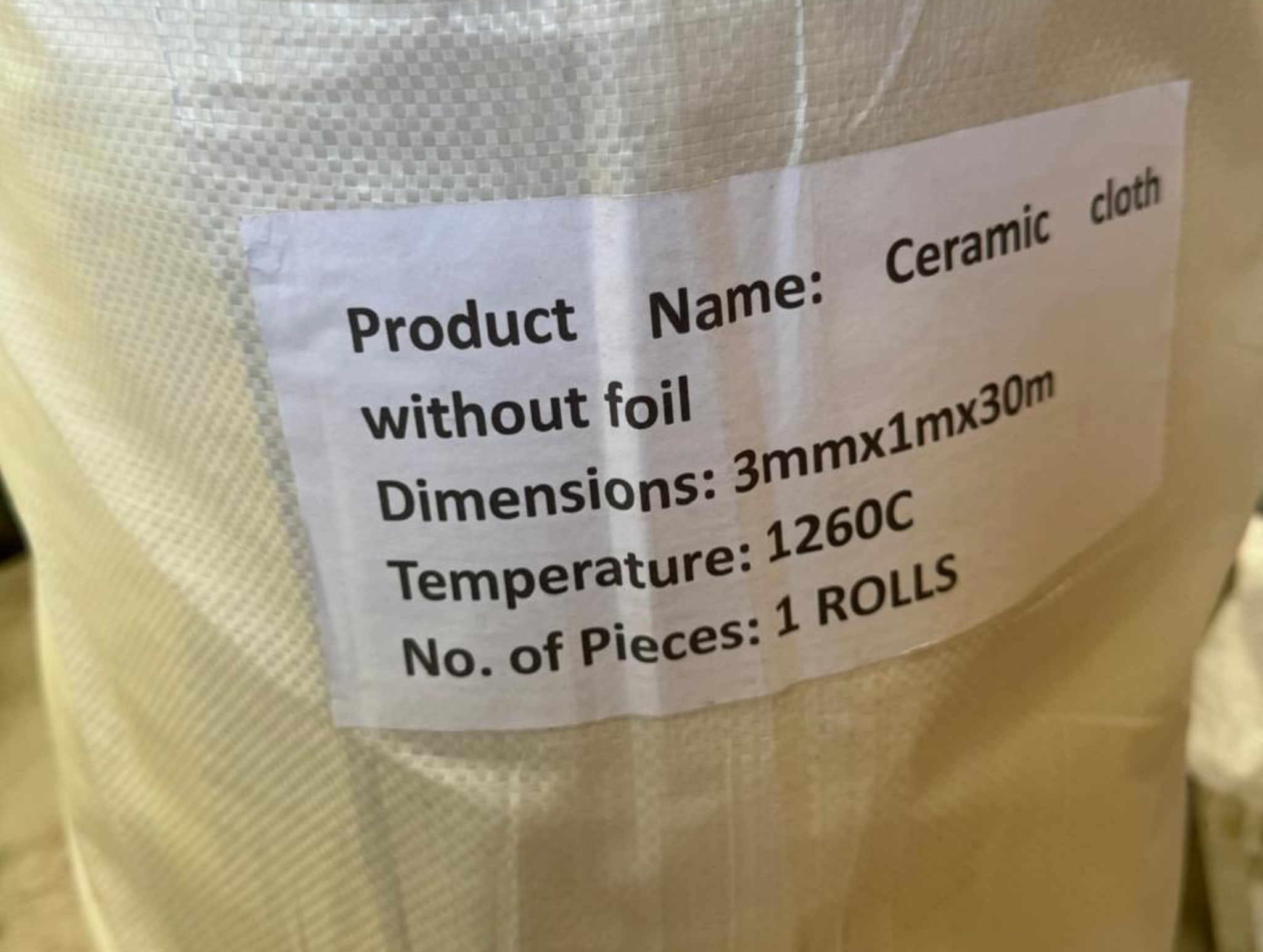 Ceramic cloth roll for thermal insulation supplied by Zenco Systems in Nairobi, Kenya
