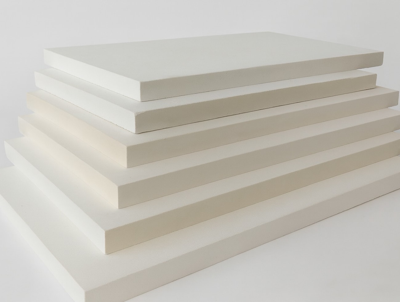 Calcium Silicate Insulation Board stacked in various thicknesses