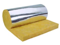 Fiberglass insulation roll with foil facing material