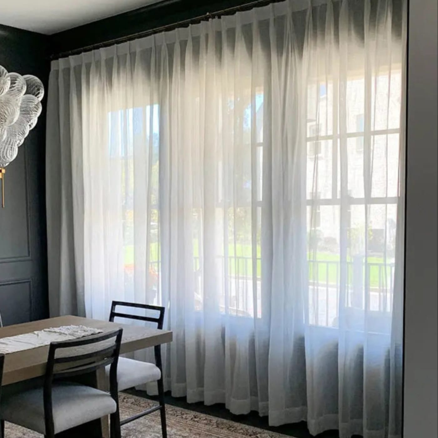 Flynn Airy Lightweight Sheer Curtain Pleated