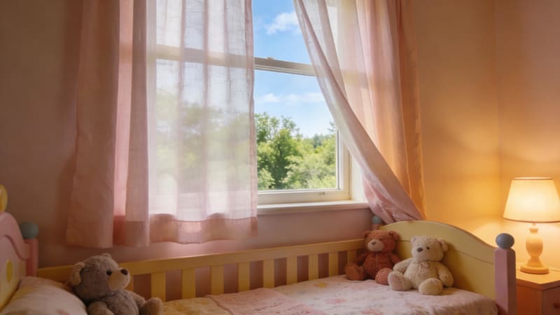 Children's room curtains