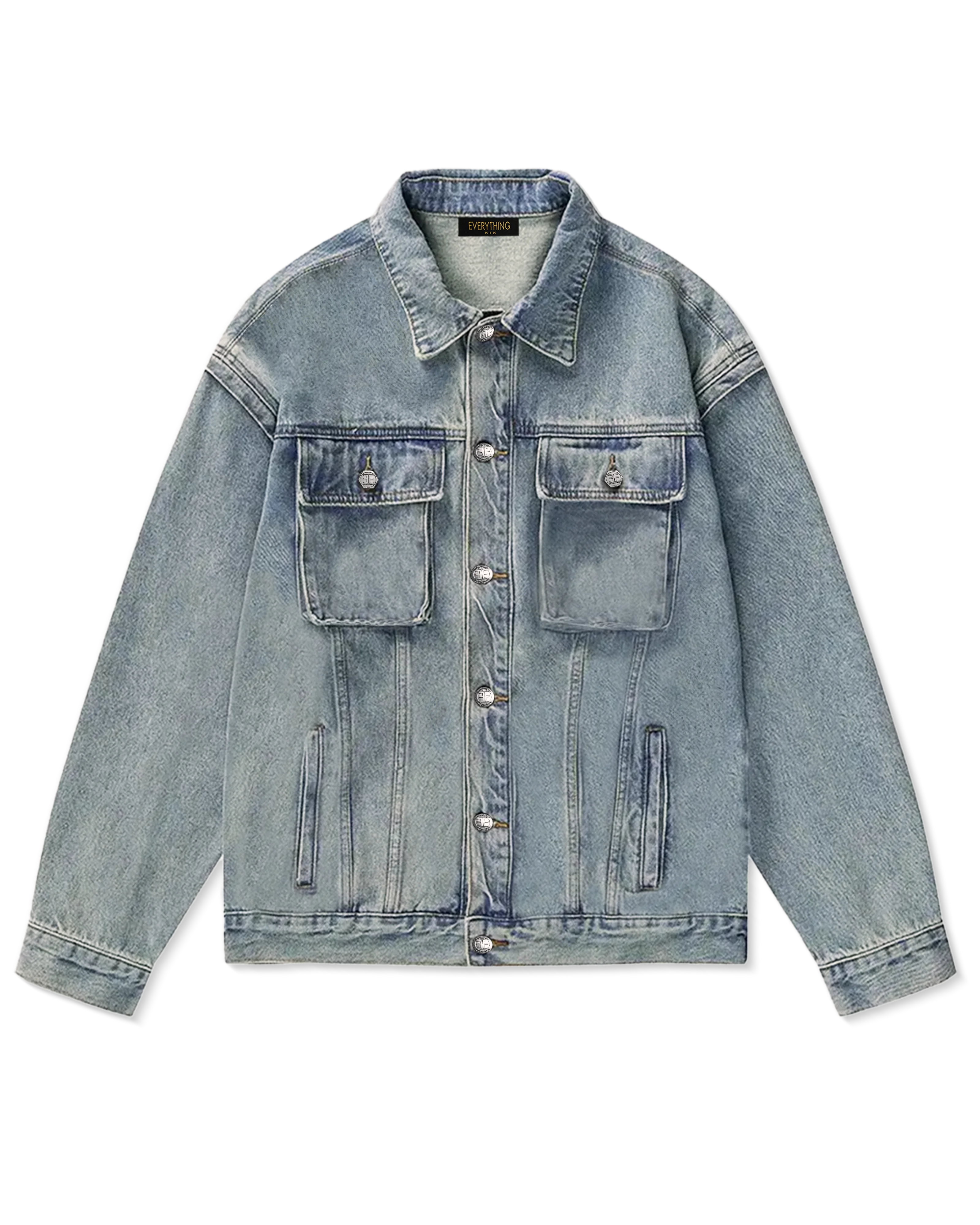 Coat Jacket for women Cargo oversized denim jacket washed E