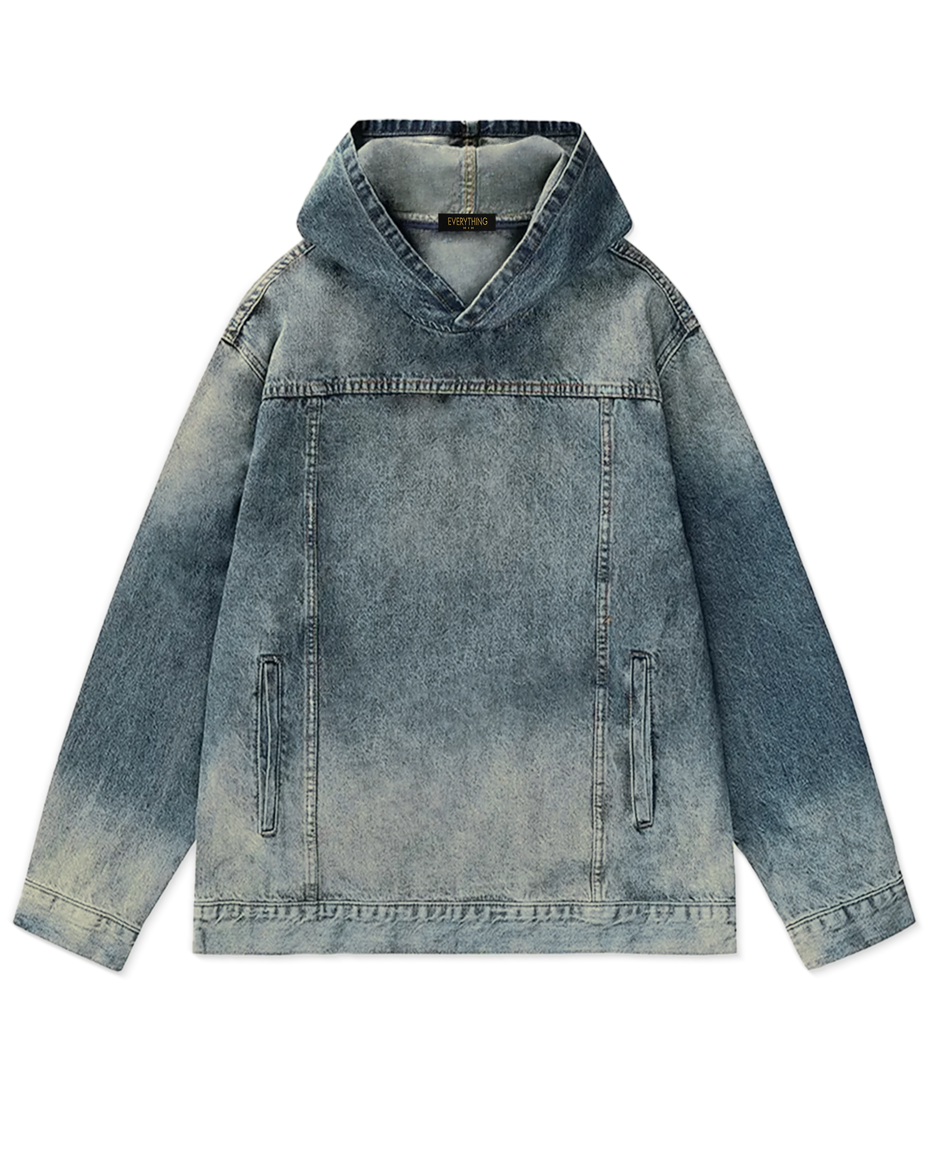 Coat / Jacket for women Blue washed denim hoodie. E Coat / Jacket for women Blue washed denim hoodie. E