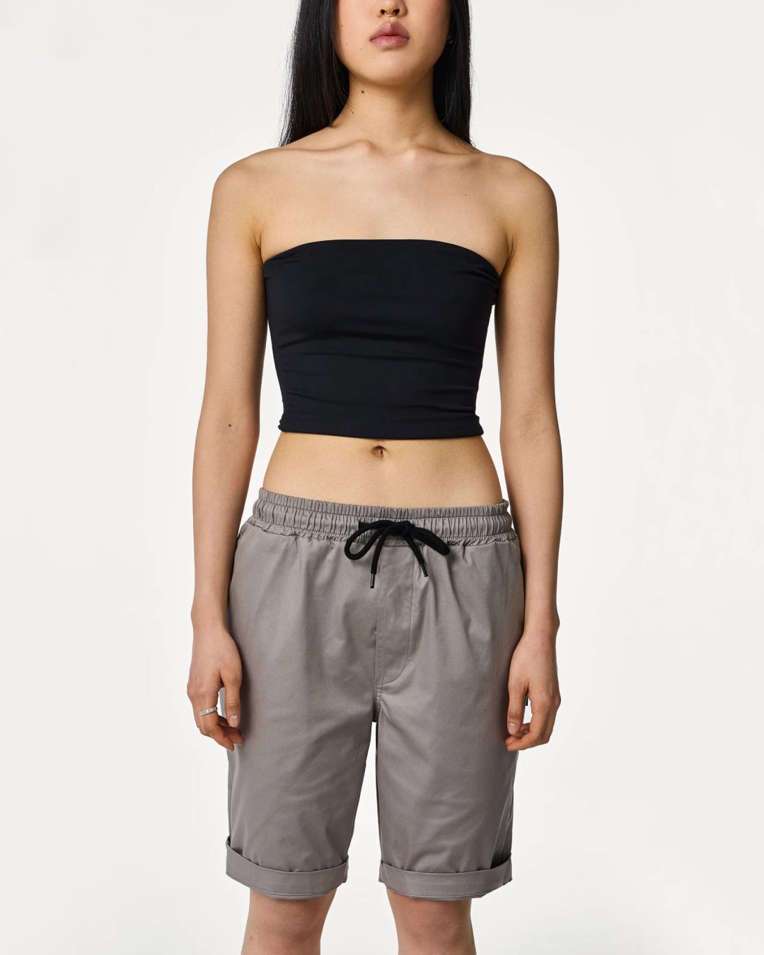 Shorts for Women Tailored Ease 19 Shorts by Real Days - Grey - L/XL