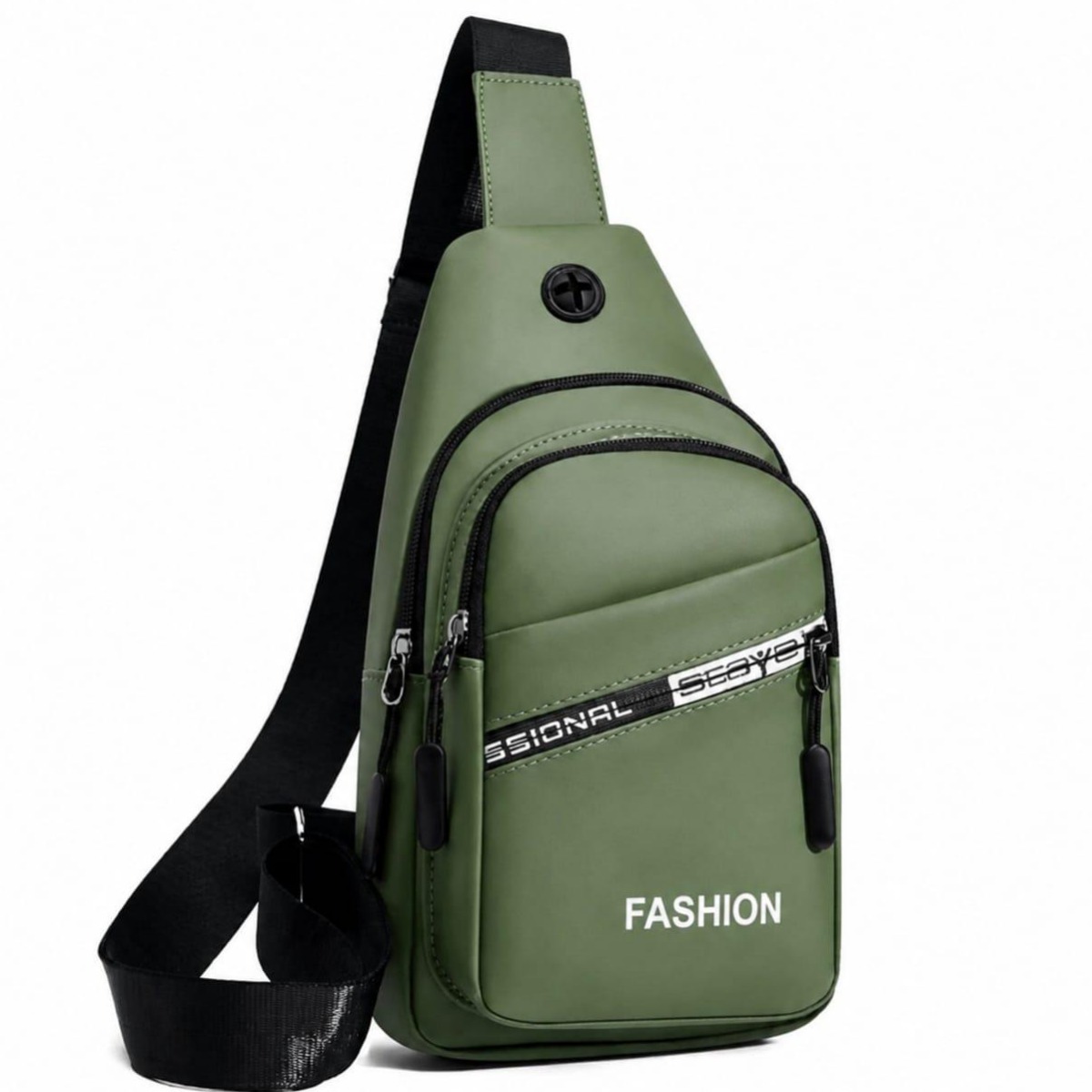 Unisex Waterproof Chest Sling Bag with Earphone Port