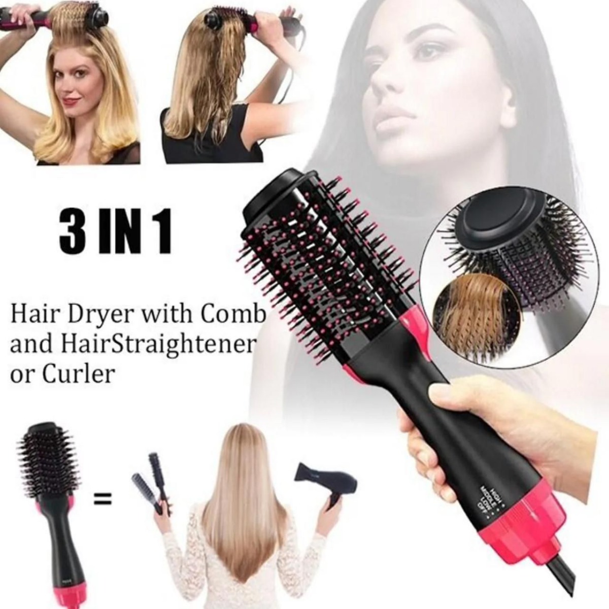 3-in-1 Hot Air Hair Brush for Styling