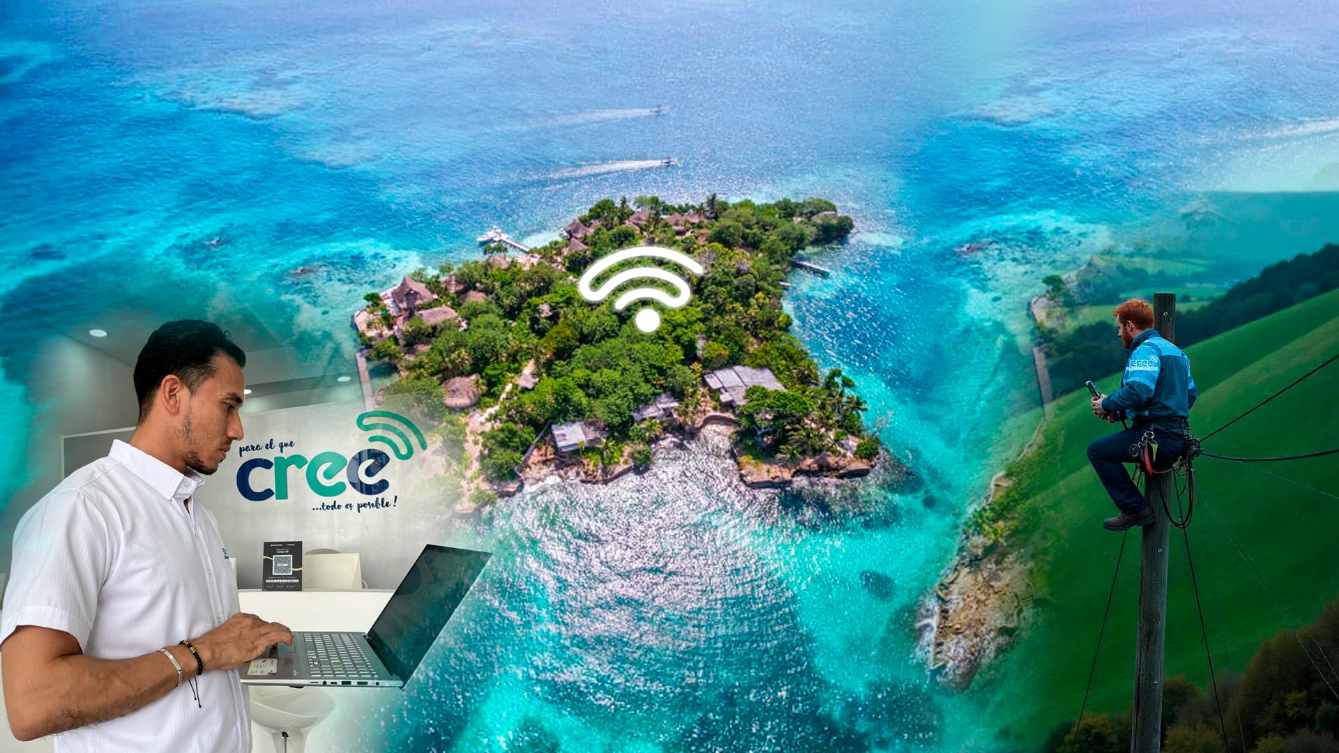 Familia disfrutando de internet