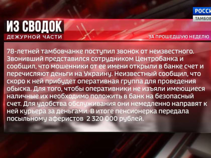 Из сводок дежурной части: кража на 6 651 тысяч рублей, телефонное мошенничество и повторное пьяное вождение