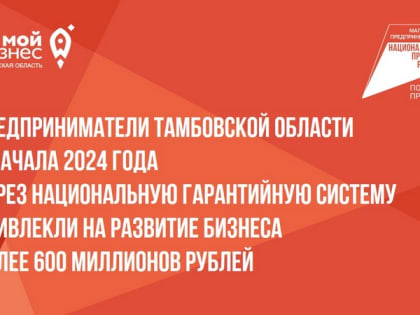 Предприниматели Тамбовской области привлекли более 600 миллионов рублей на развитие бизнеса