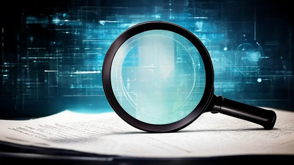 A magnifying glass examining a clean legal document, symbolizing GDPR due diligence for startup investors.