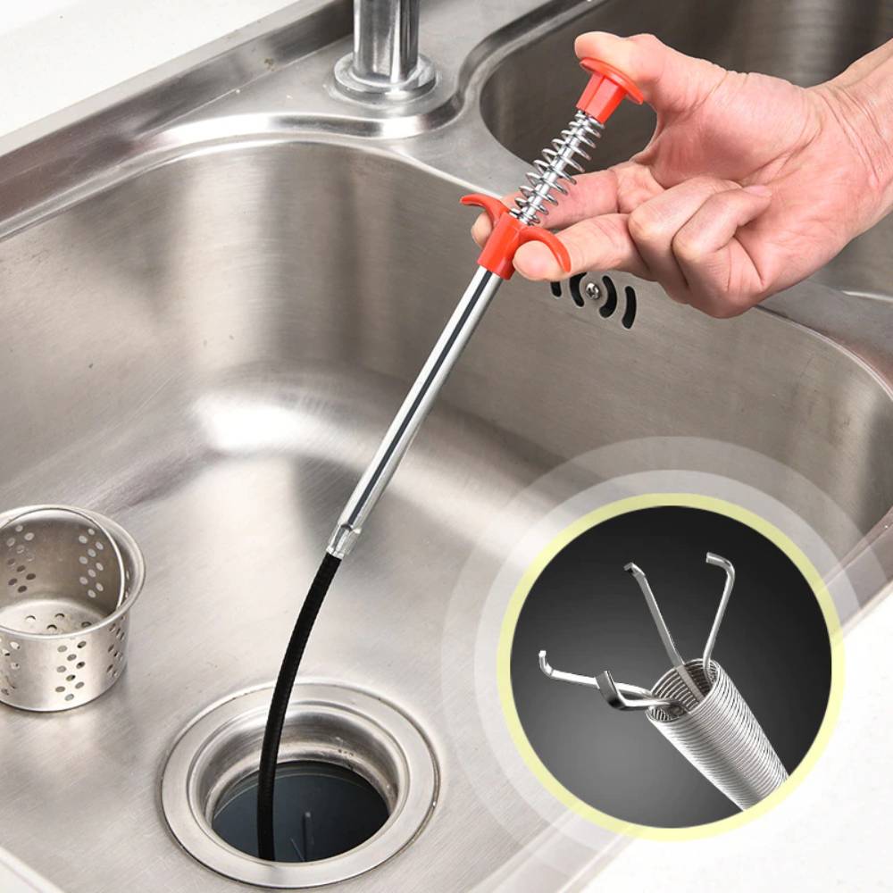 Metal wire brush Hand Kitchen Sink Cleaning Hook Sewer Dredging