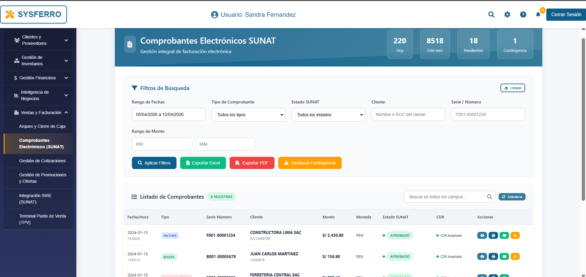SYSFERRO - Sistema Integral de Gestión para Ferreterías con SUNAT