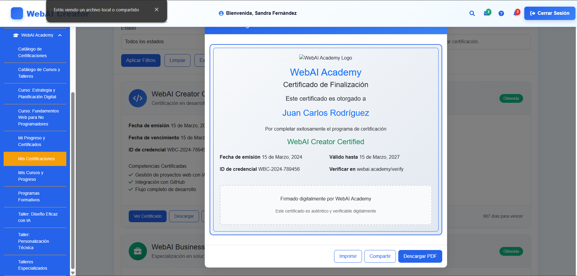 WebAI Creator - Plataforma SaaS de Desarrollo Web con IA