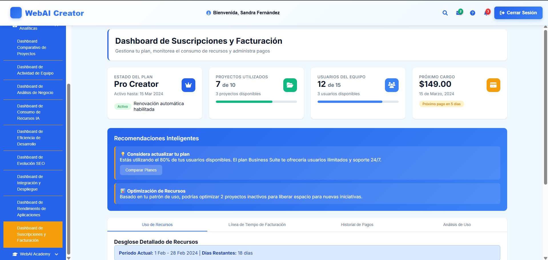 WebAI Creator - Plataforma SaaS de Desarrollo Web con IA