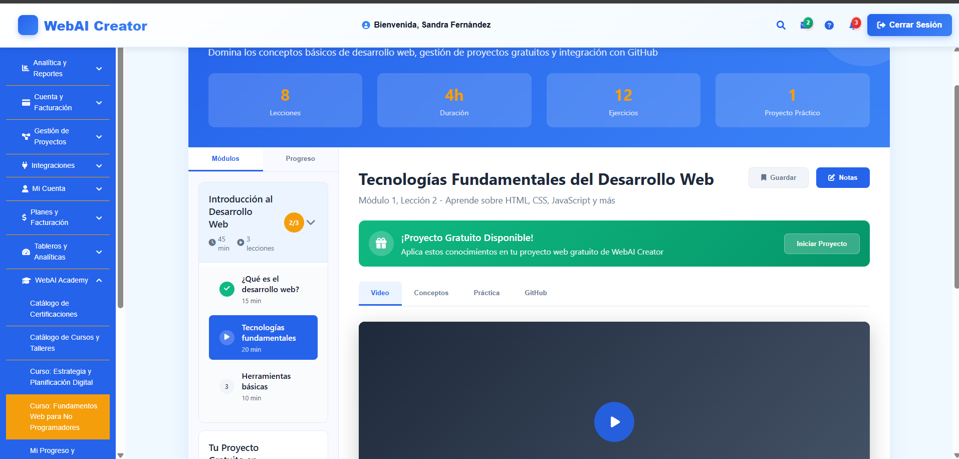 WebAI Creator - Plataforma SaaS de Desarrollo Web con IA