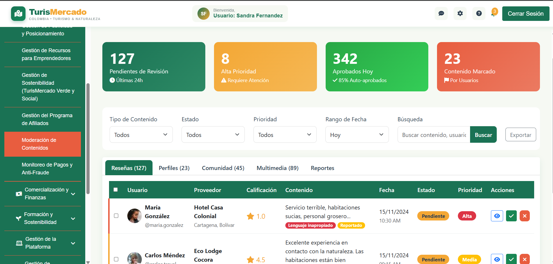 TurisMercado Colombia — Sistema Web Marketplace Turístico Premium