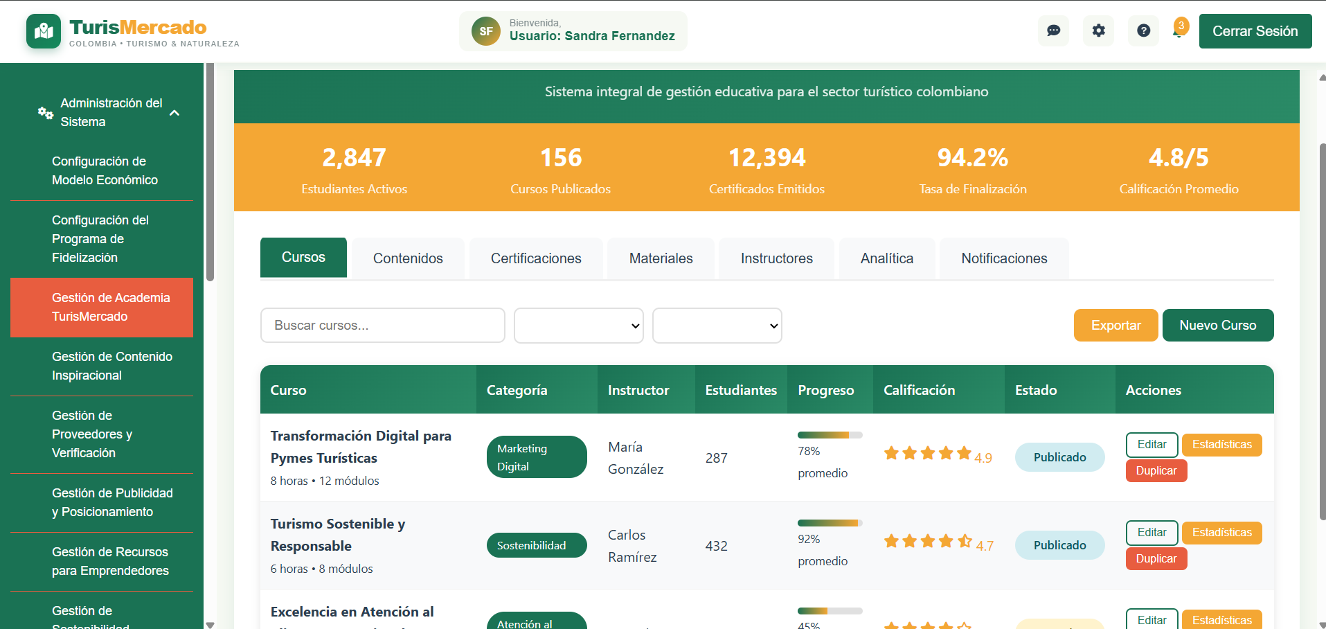 TurisMercado Colombia — Sistema Web Marketplace Turístico Premium