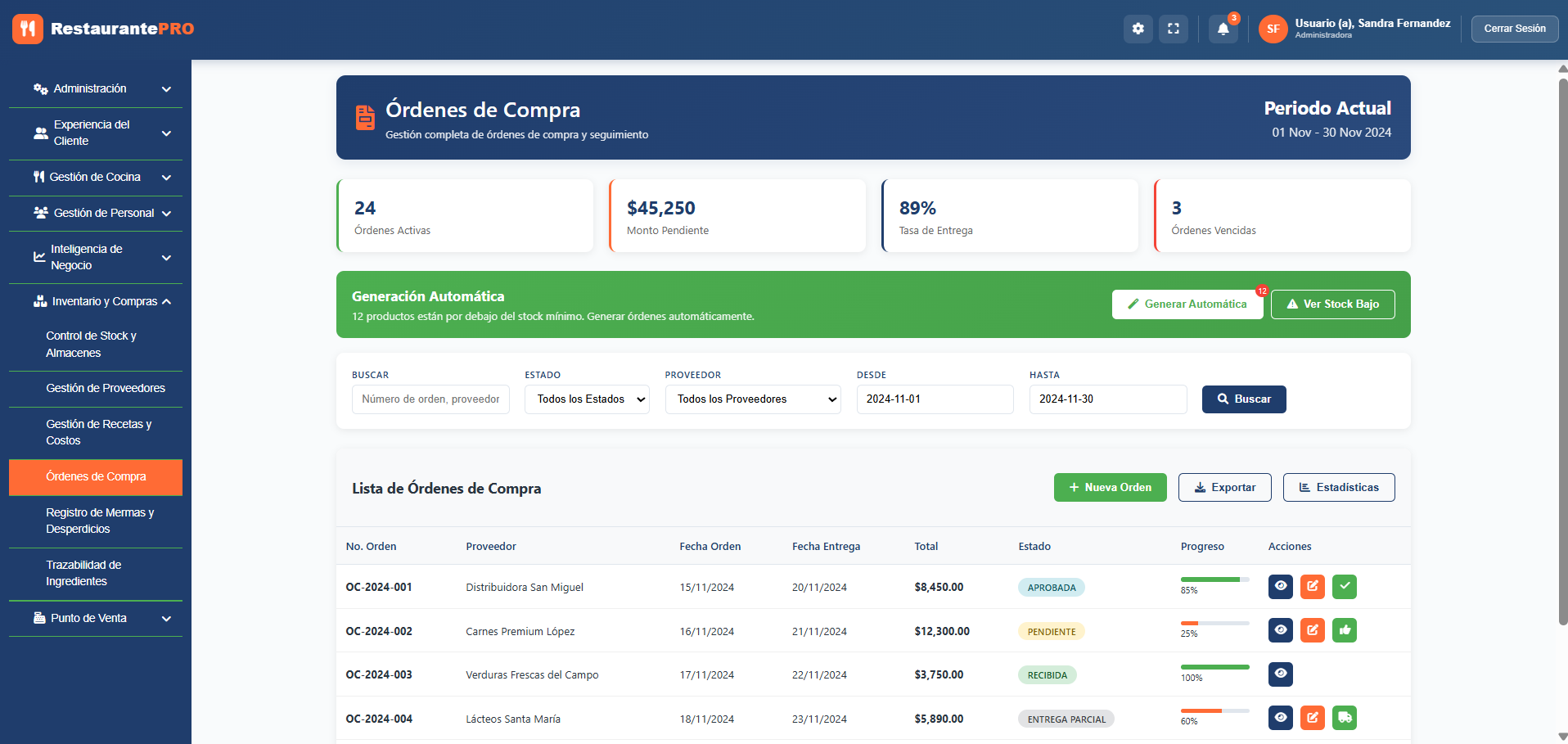 RestaurantePRO — Sistema Integral de Gestión para Restaurantes