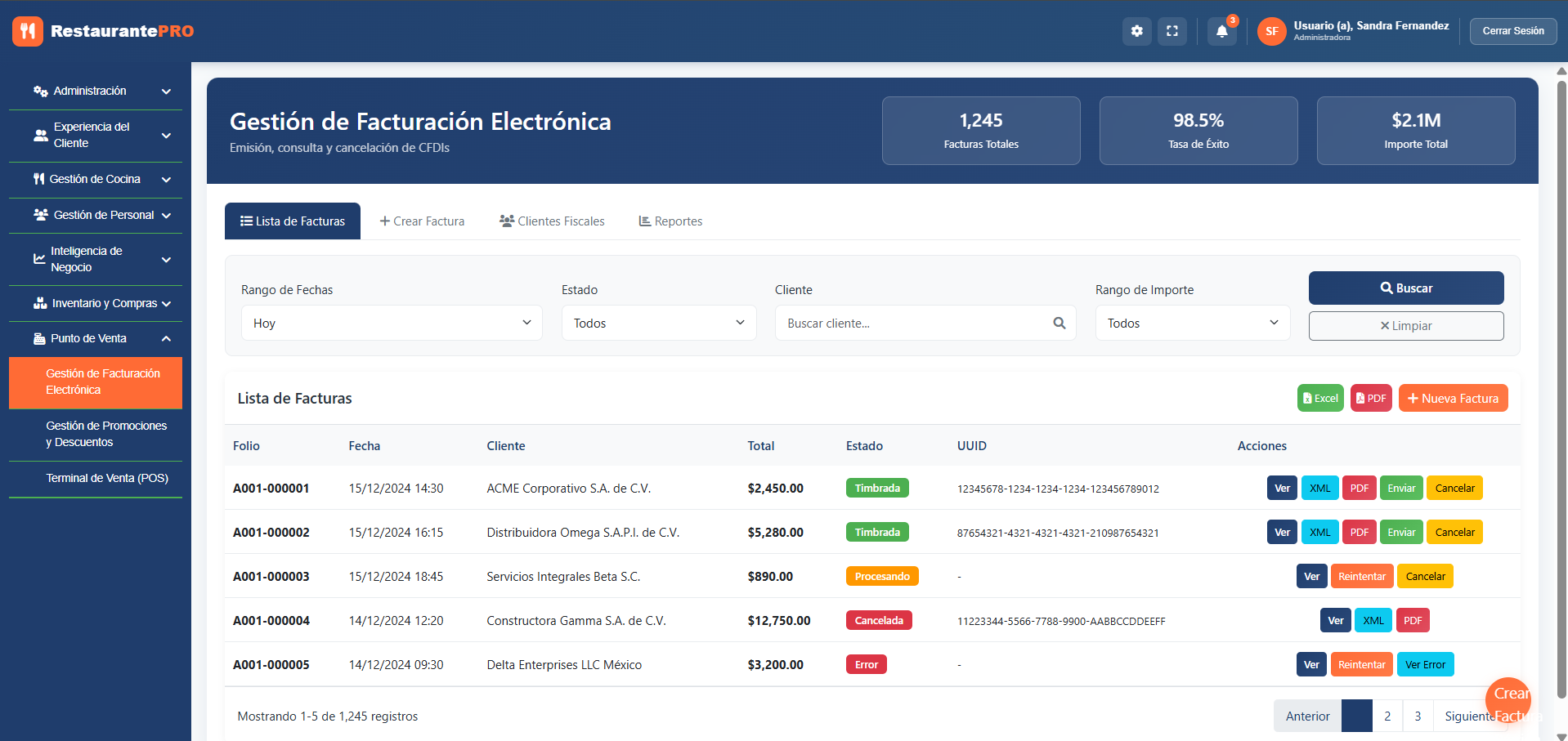RestaurantePRO — Sistema Integral de Gestión para Restaurantes