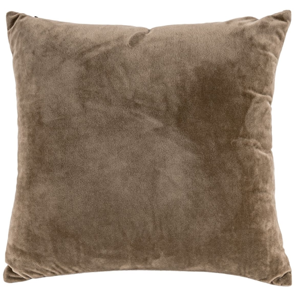 Coussin décoratif velours taupe 42x42 cm – Tiseco Home Studio Crystal Velvet