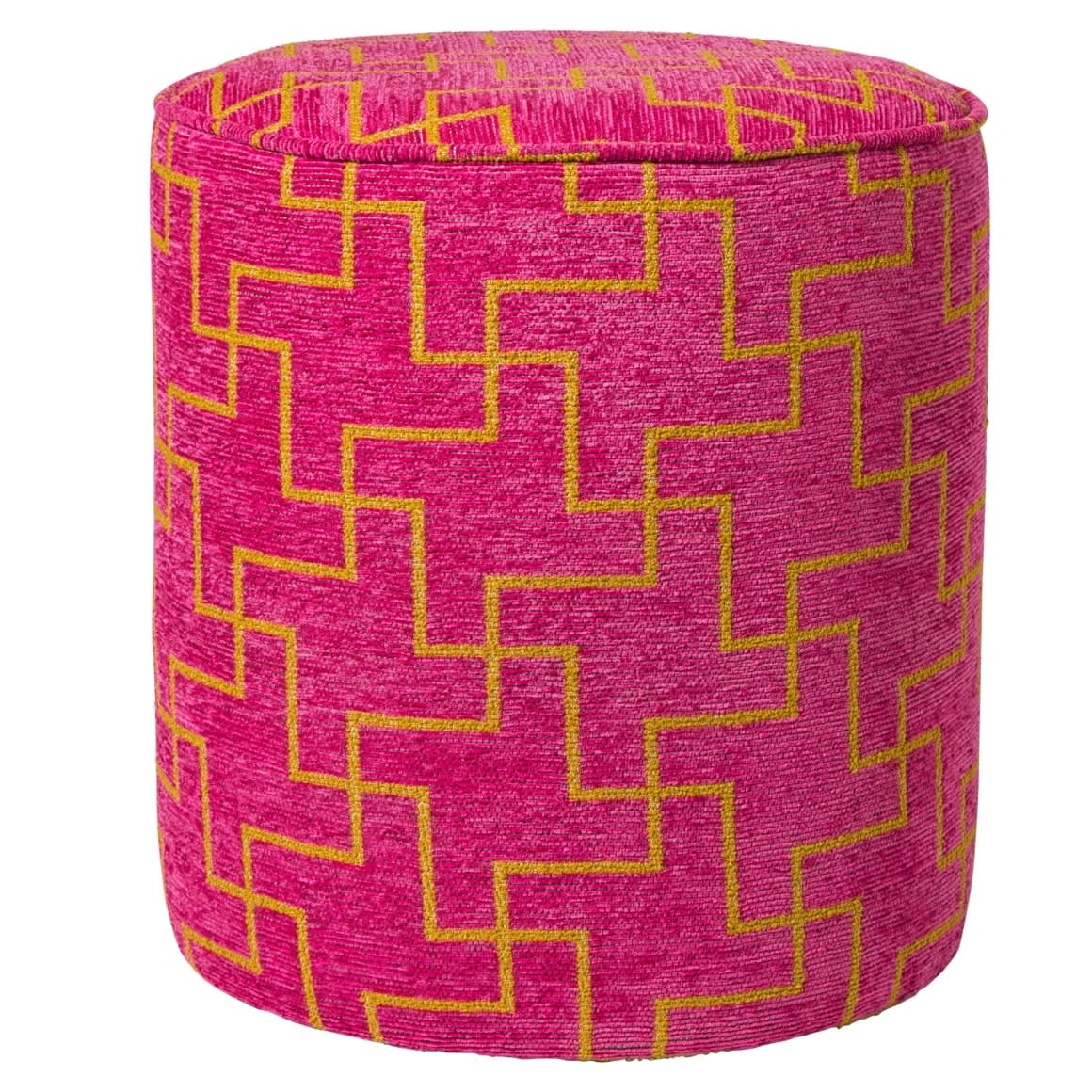 Pouf rond rose 39 cm – repose-pieds et assise d'appoint