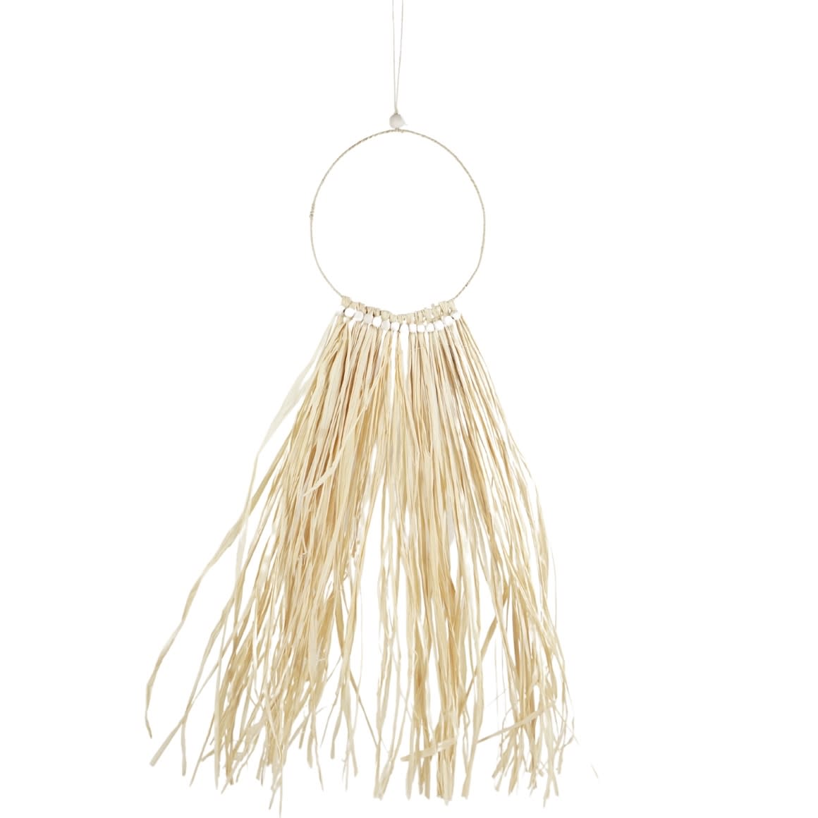 Décoration murale Raffia Cercle de perles 70 cm