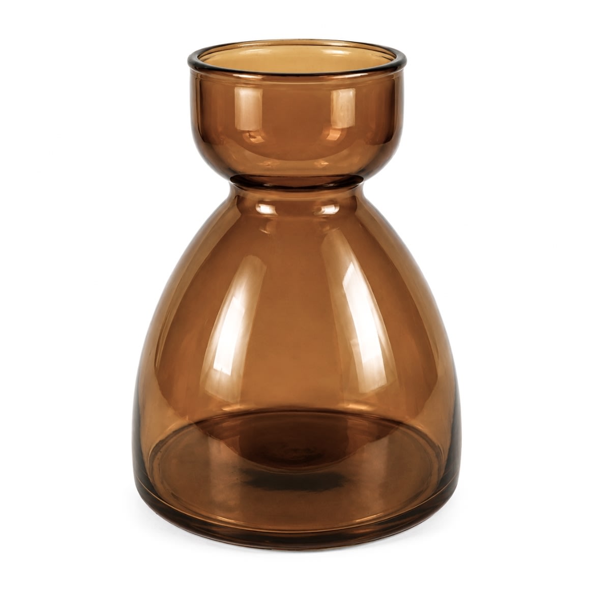 Vase en verre recyclé brun 34 cm