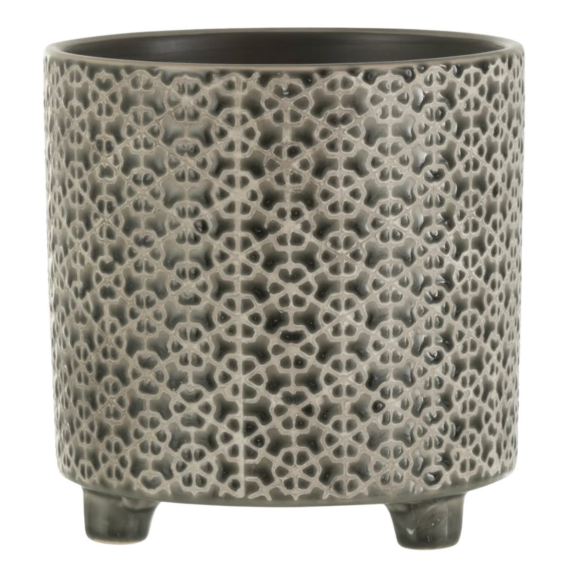 J-Line pot de fleurs Fleur L gris 16,5 cm