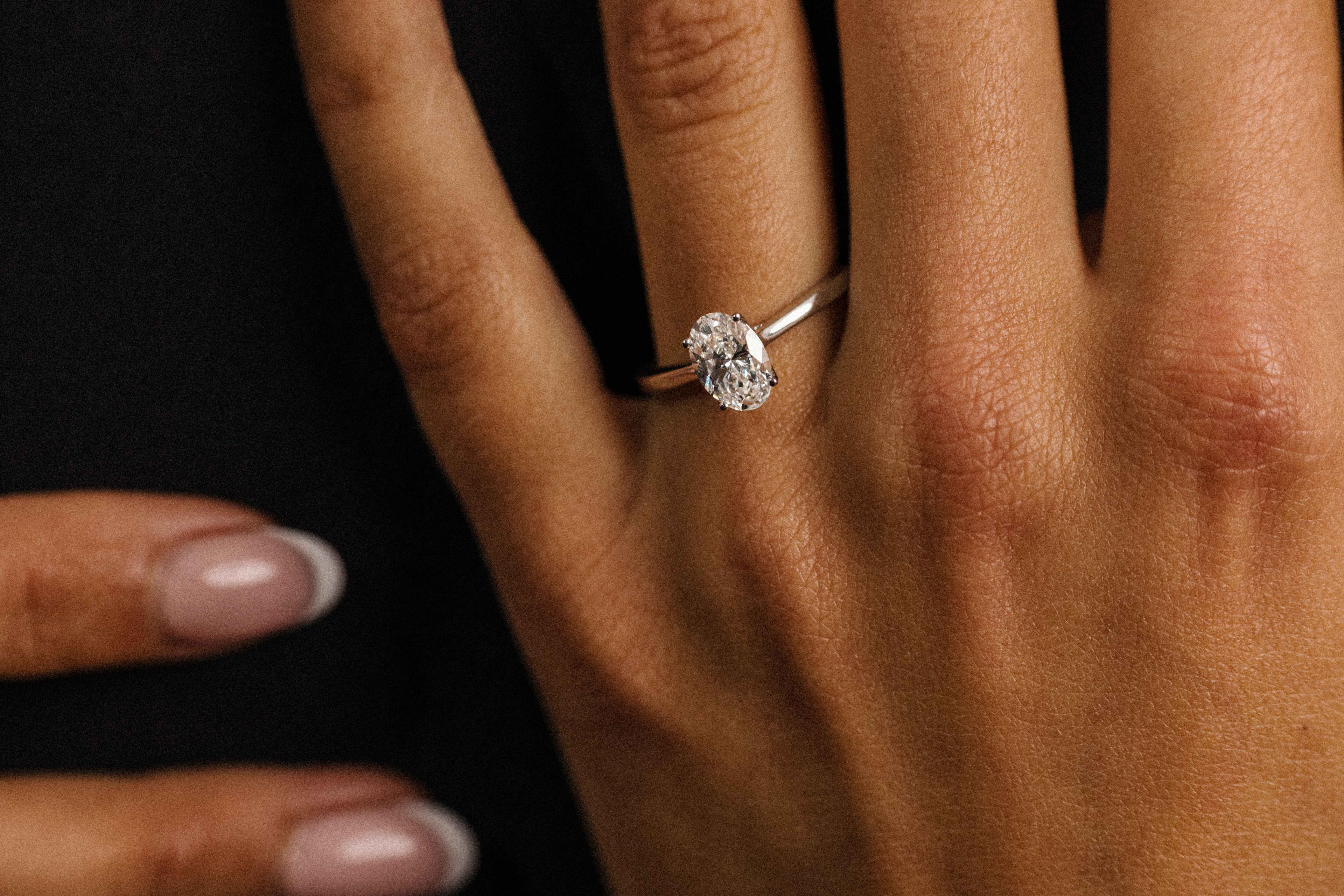 Maya Oval 1.10ct (White Gold) worn on the hand
