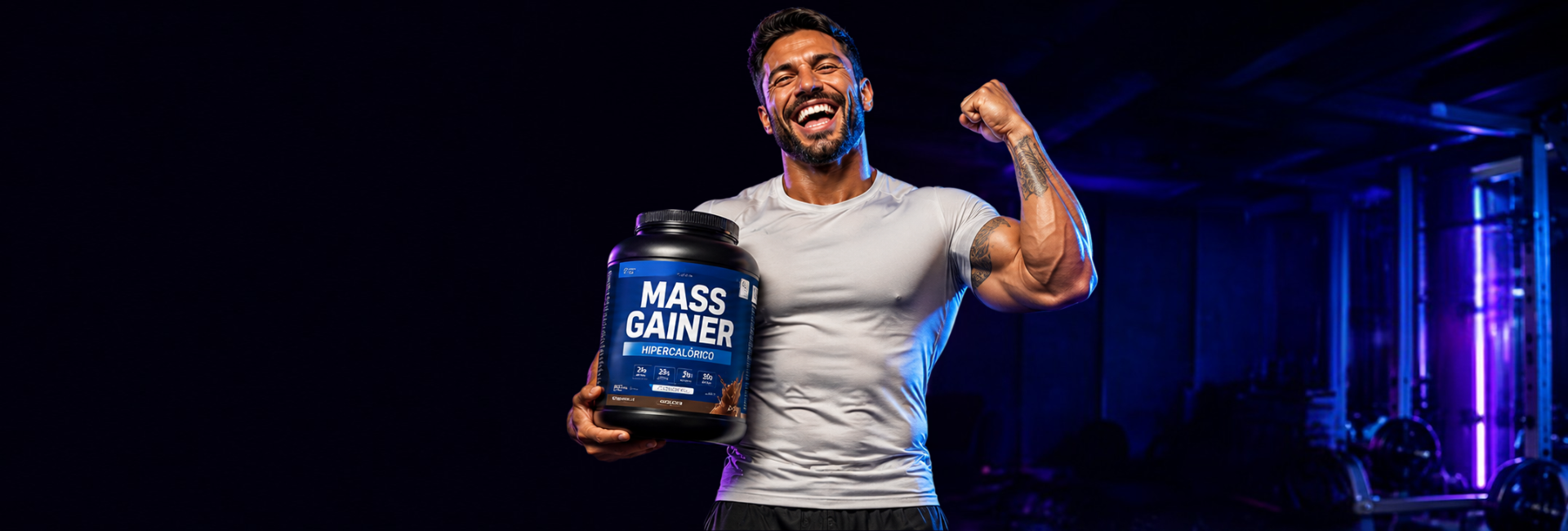 Homem com Mass Gainer
