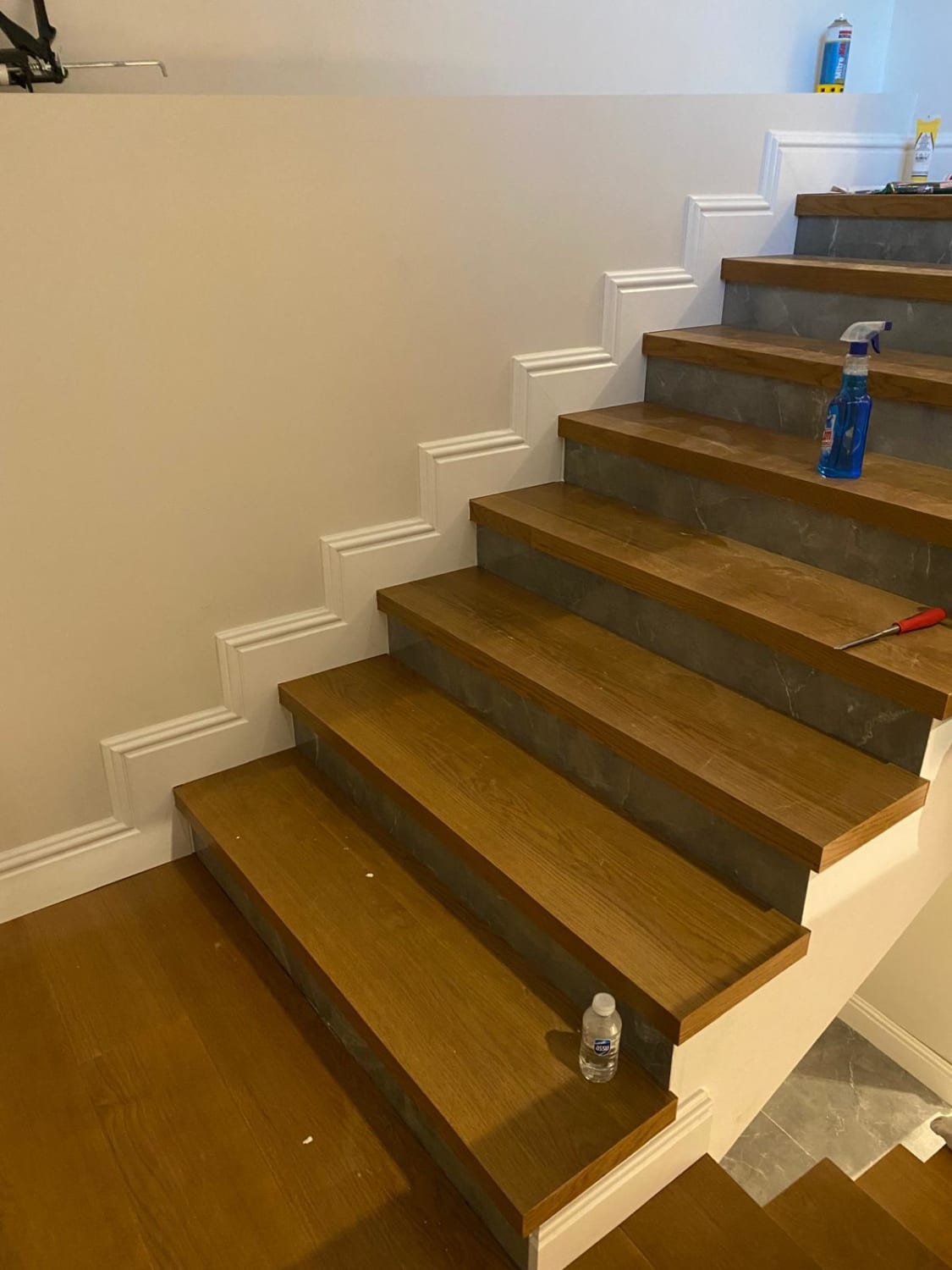 Meşe Lamine Parke Plank Merdiven 