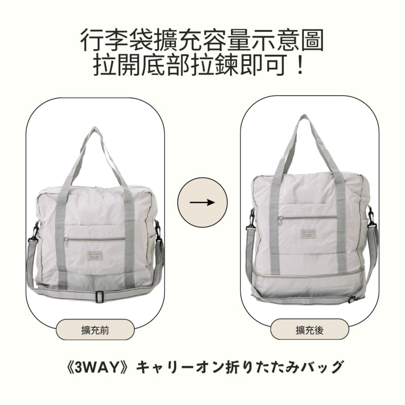 3COINS-日本旅遊-日本商品-3COINS三用摺疊行李袋-好物開箱-日本-旅行用品-實測心得-真心推薦