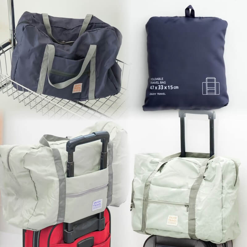 大創-DAISO-韓國旅遊-韓國商品-摺疊旅行袋-好物開箱-韓國-旅行用品-實測心得-真心推薦-摺疊行李袋