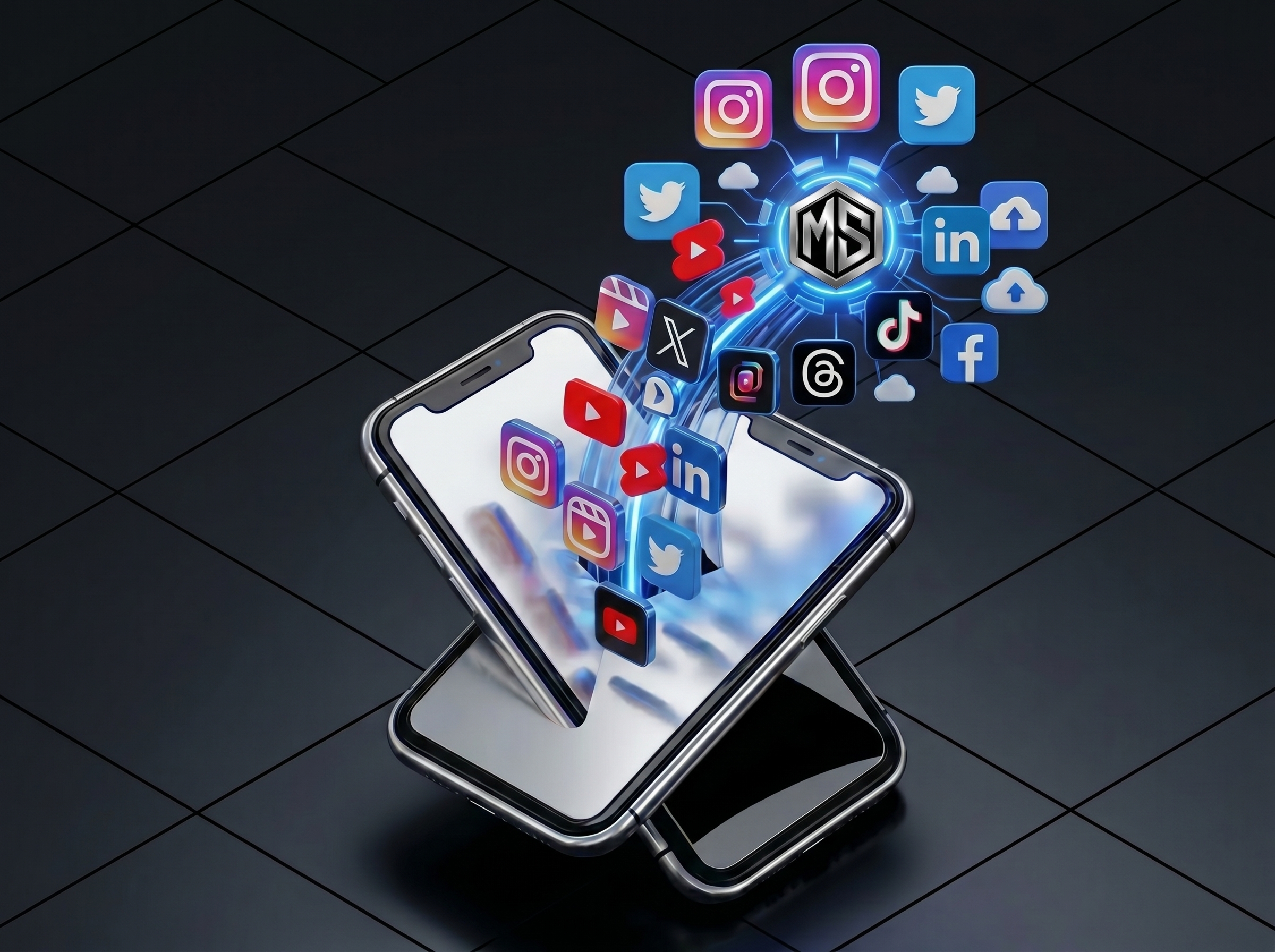 Social media platforms integration: YouTube, TikTok, Instagram cards