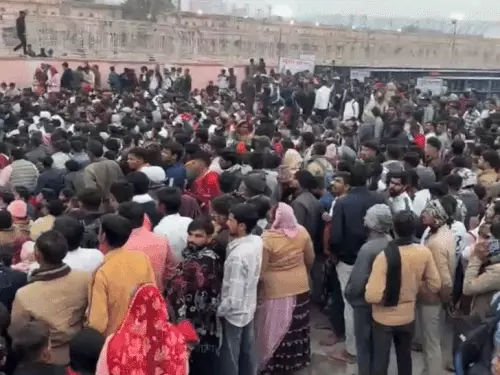 नव वर्ष के दिन श्री सांवलिया मंदिर में श्रद्धालुओं की भारी भीड़ उमड़ी।