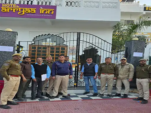 उदयपुर में आर्याइन होटल को सीज किया
