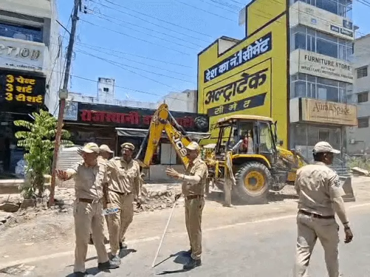 उदयपुर में चला यूडीए का पीला पंजा, माली कॉलोनी में अवैध निर्माणों को किया ध्वस्त
