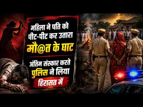 महिला ने पति को पीट पीट कर उतारा, मौ@त के घाट, अंतिम संस्कार करते पुलिस ने लिया हिरासत में 
