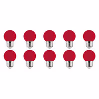10x LED Lamp E27 Kozolux Romba Rood 1W 10x LED Lamp E27 Kozolux Romba Rood 1W