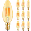 Voordeelpak 10x LED E14 Kaars Filament - Amber 4W