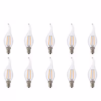 LED Lamp 10 Pack - E14 Filament Kaarslampen
