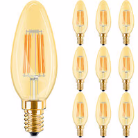 10x E14 LED Lamp Filament Amber - Dimbaar & Zeer Warm Wit 10x E14 LED Lamp Filament Amber - Dimbaar & Zeer Warm Wit