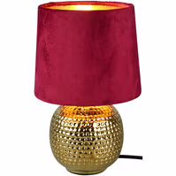 LED Table Lamp - Trion Sofia - E14 Fitting - Round - Matte Red - Ceramic LED Table Lamp - Trion Sofia - E14 Fitting - Round - Matte Red - Ceramic