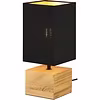 LED Table Lamp - Table Lighting - Trion Wooden - E14 Fitting - Square - Matte Black/Gold - Wood LED Table Lamp - Table Lighting - Trion Wooden - E14 Fitting - Square - Matte Black/Gold - Wood